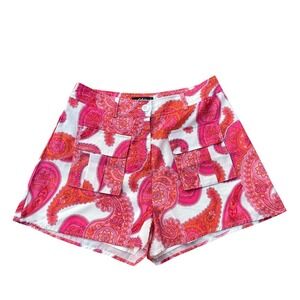 Athina Paisley Print Shorts High‎ Waist Pockets Retro Festival Summer Medium